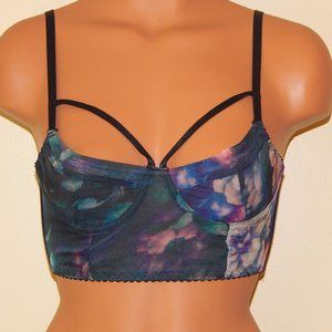 ASOS Bra 30-A Longline Harness Strap Semi-sheer NWT